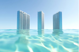 Skyscrapers rise from clear, an Architecture Photo by Lermont51