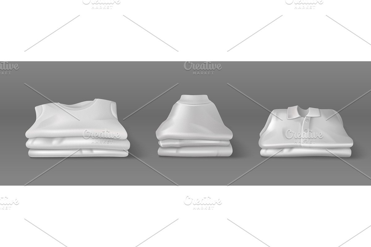 Clean white clothing stacks in, an Object Illustration by art PVP - market