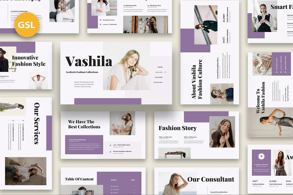 Vashila - Fashion Collection GSlides, a Presentation Template by Fit-tee (Photo 1 of 6)