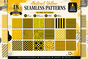 Abstract Yellow Seamless Patterns, a Pattern Graphic by Libby Wishes