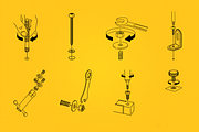 200 Parts + Assembly Vector Graphics, an Object Graphic by Fivehead Studio (Thumbnail 5 of 8)