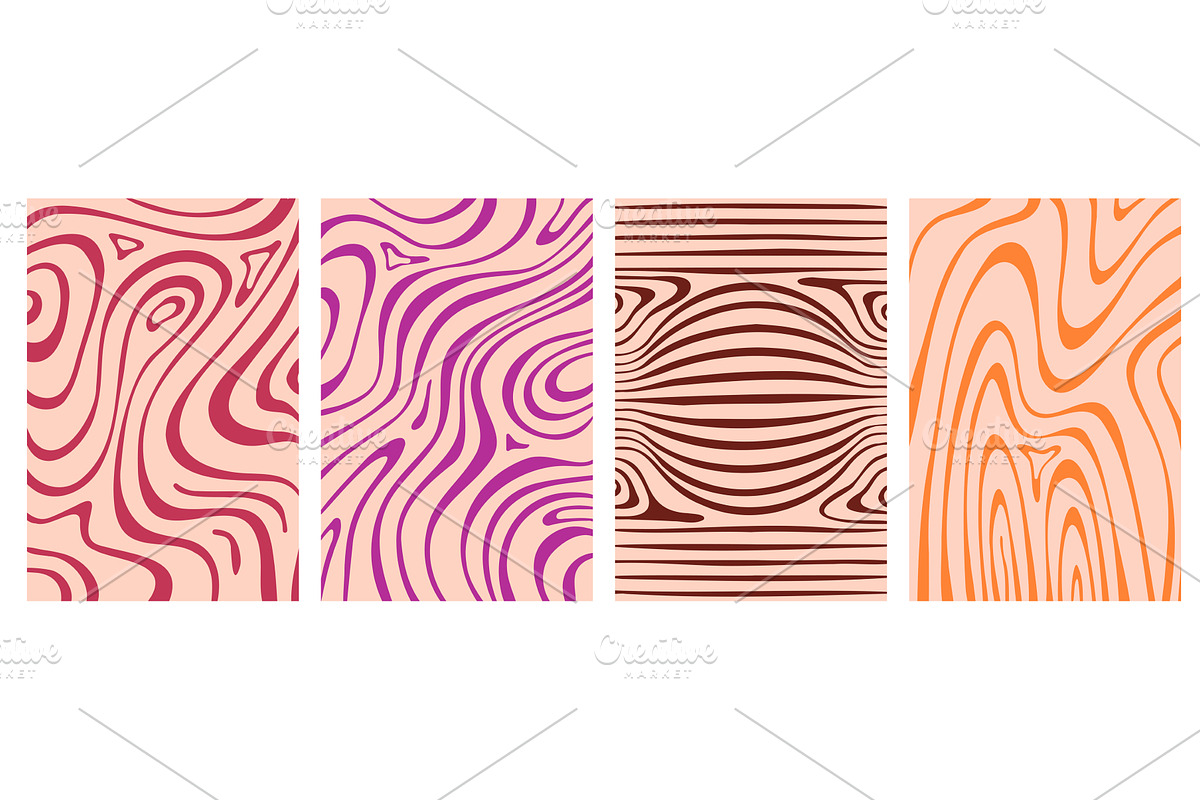 Abstract psychedelic wavy patterns, an Illustration by art PVP - market