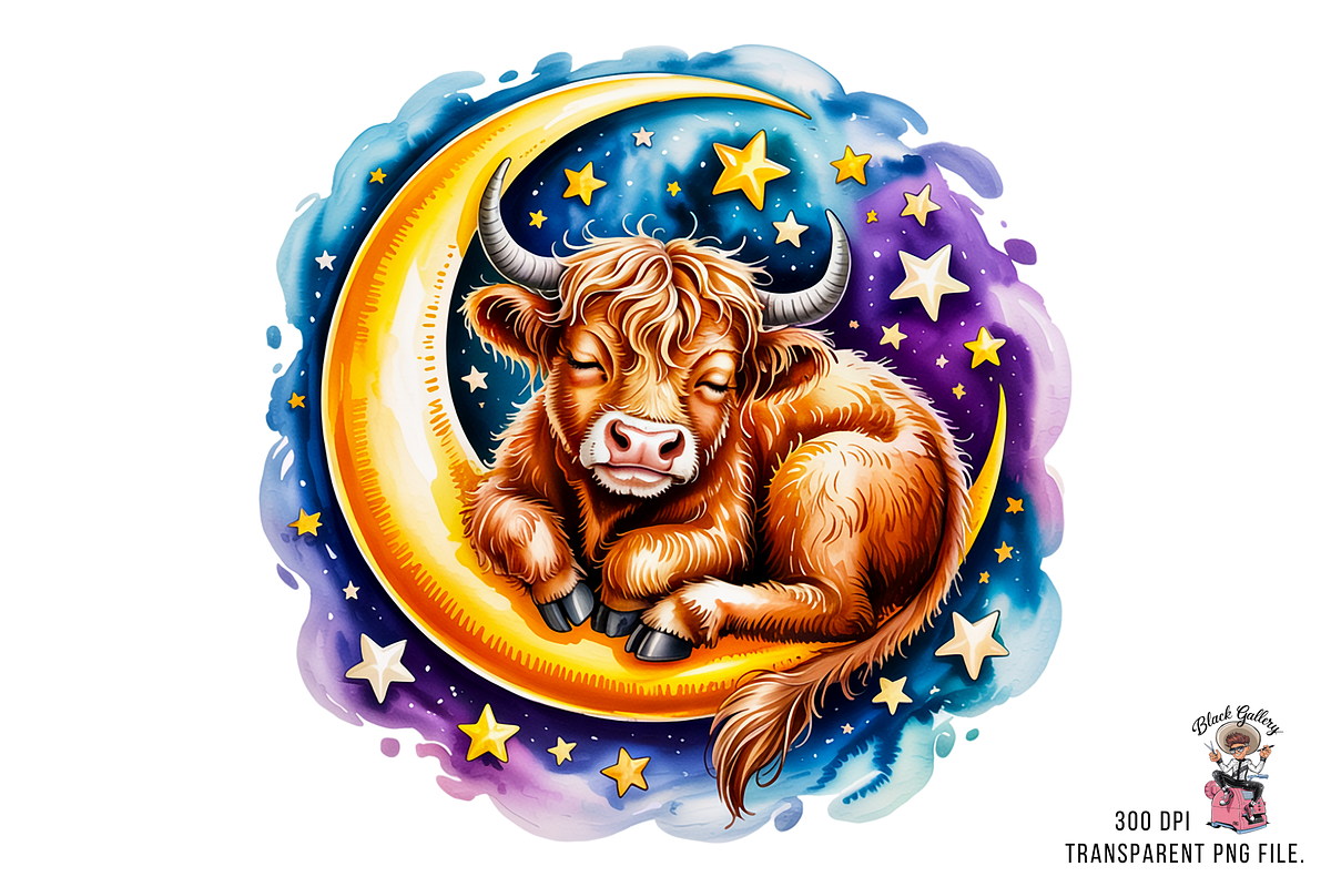 10 Sleeping Baby Cow PNG Clipart, an Illustration by Clipart Bloom (Photo 5 of 11)