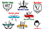 Barber shop signboard designs, a Solid Icon by Vector Tradition (Thumbnail 1 of 3)