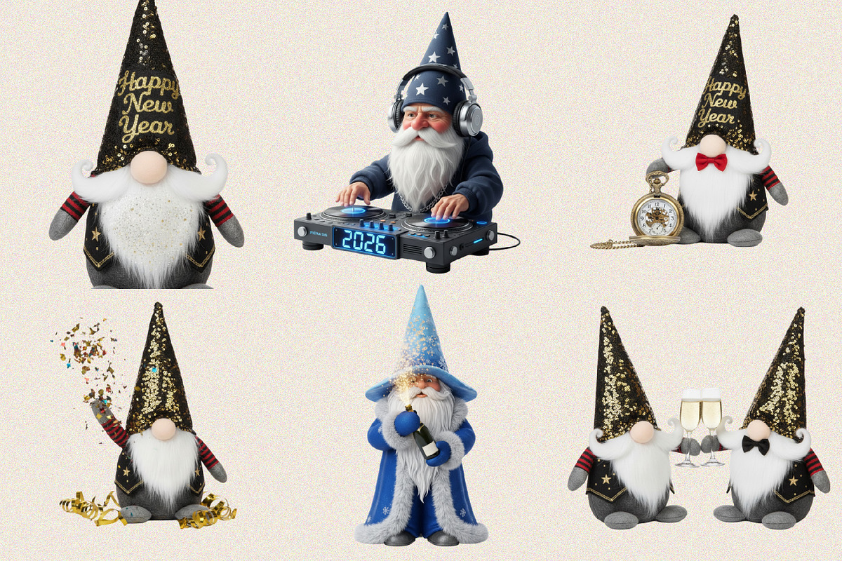 Gnome New Year Graphics, Gnome Bundl, an Illustration by SVGArt (Photo 6 of 8)