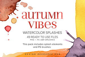 Autumn Vibes Watercolor Splash Pack