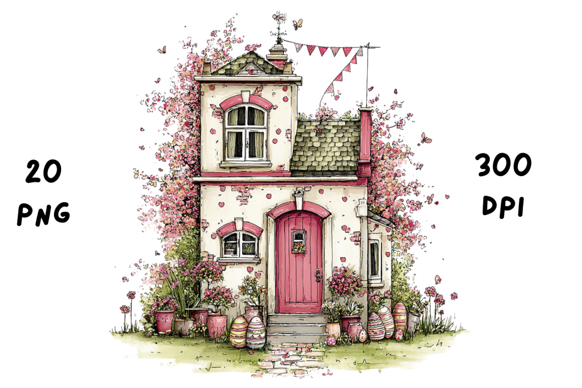Whimsical Floral Spring House, a Seasonal Illustration by GiraffeCreative (Photo 16 of 20)