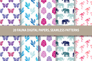 20 Fauna Seamless Digital Papers