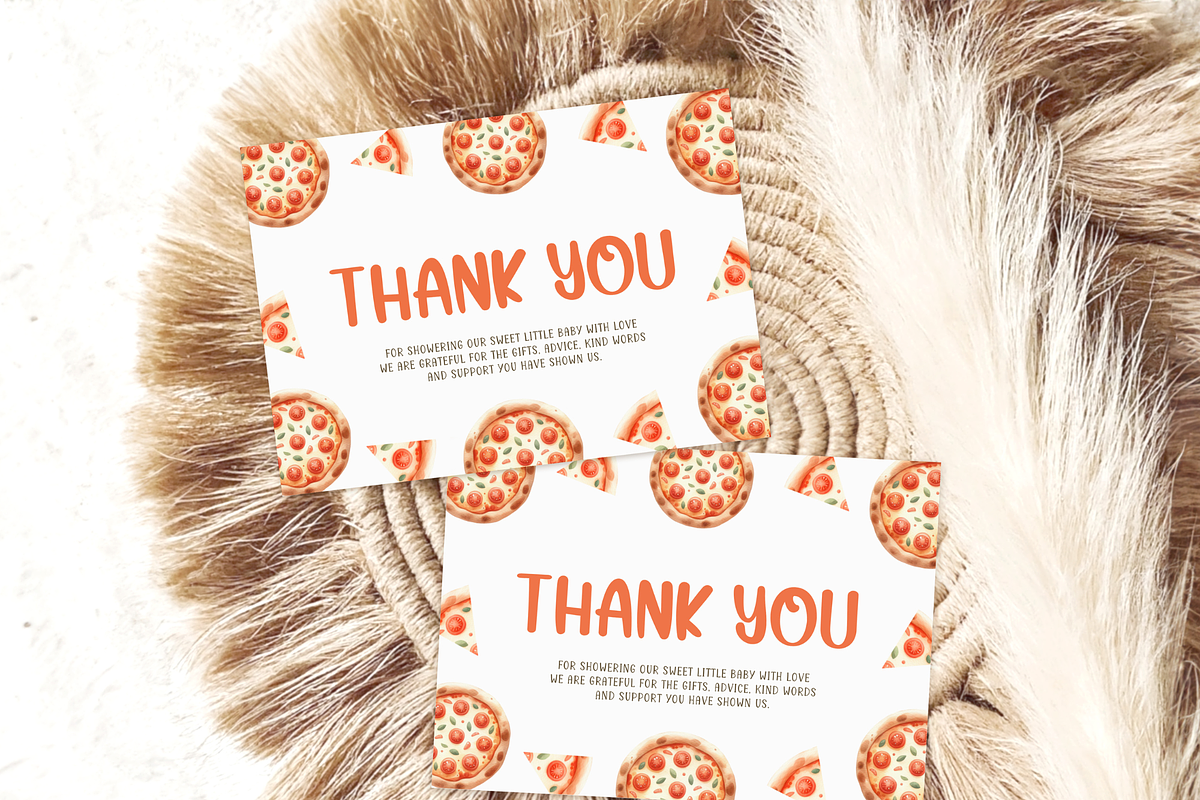 Pizza Baby Shower Thank You Card, an Invitation Template by Digital_Mind (Photo 5 of 5)