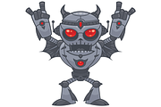 Cartoon Rock On Robot Headbanger, a Technology Illustration by Schwegel Illustration (Thumbnail 3 of 3)