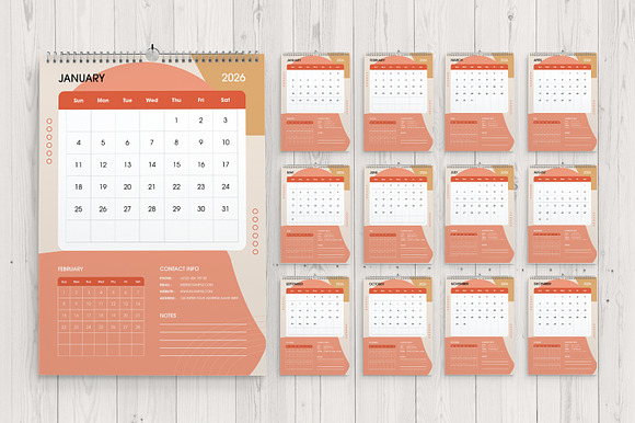 Minimal 2026 Wall Calendar Template preview 8