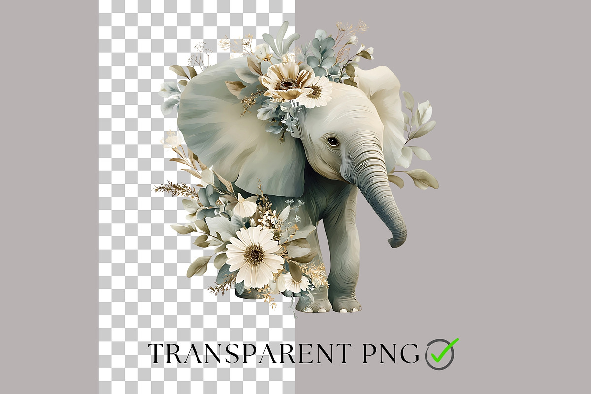 Green Boho Flower Clipart Bundle, a Decorative Illustration by Nicole Branger Art (Photo 4 of 20)