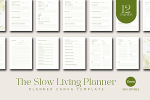 The Slow Living Planner Template, a Stationery Template by The Little Lily Studio
