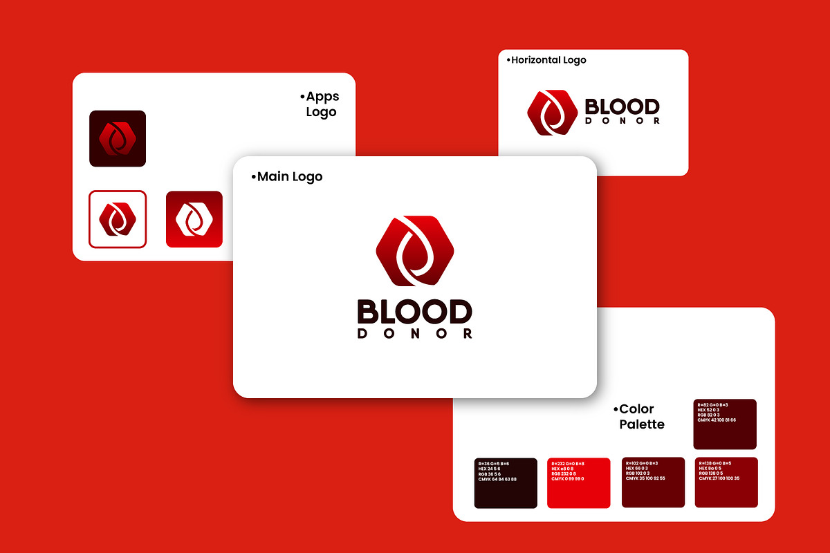 Set of Blood Donor Logo designs, a Branding & Logo Template by Lucky Creative (Photo 2 of 5)