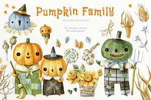Haloween pumpkin family