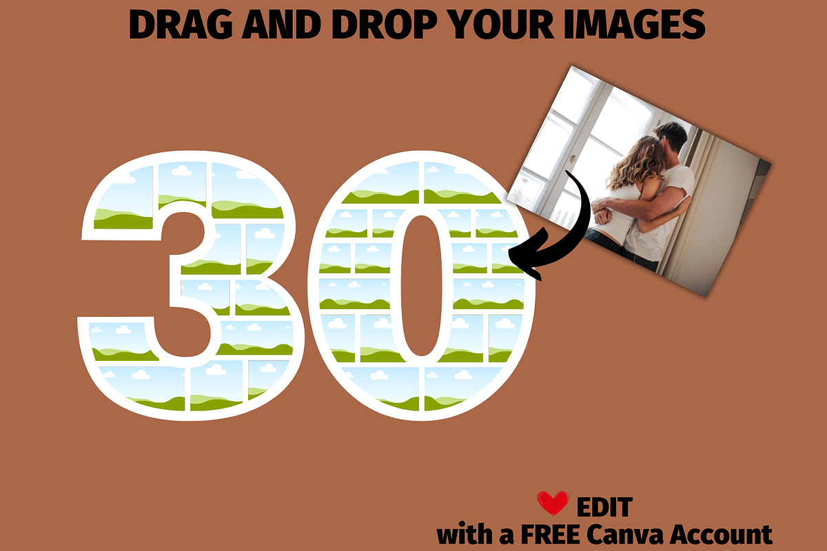 30 Photo Collage Canva Template, a Print Template by GraphiCarola (Photo 2 of 6)