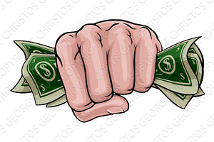 Money Cash Fist Hand Comic Pop Art, a Finance Illustration by Christos Georghiou