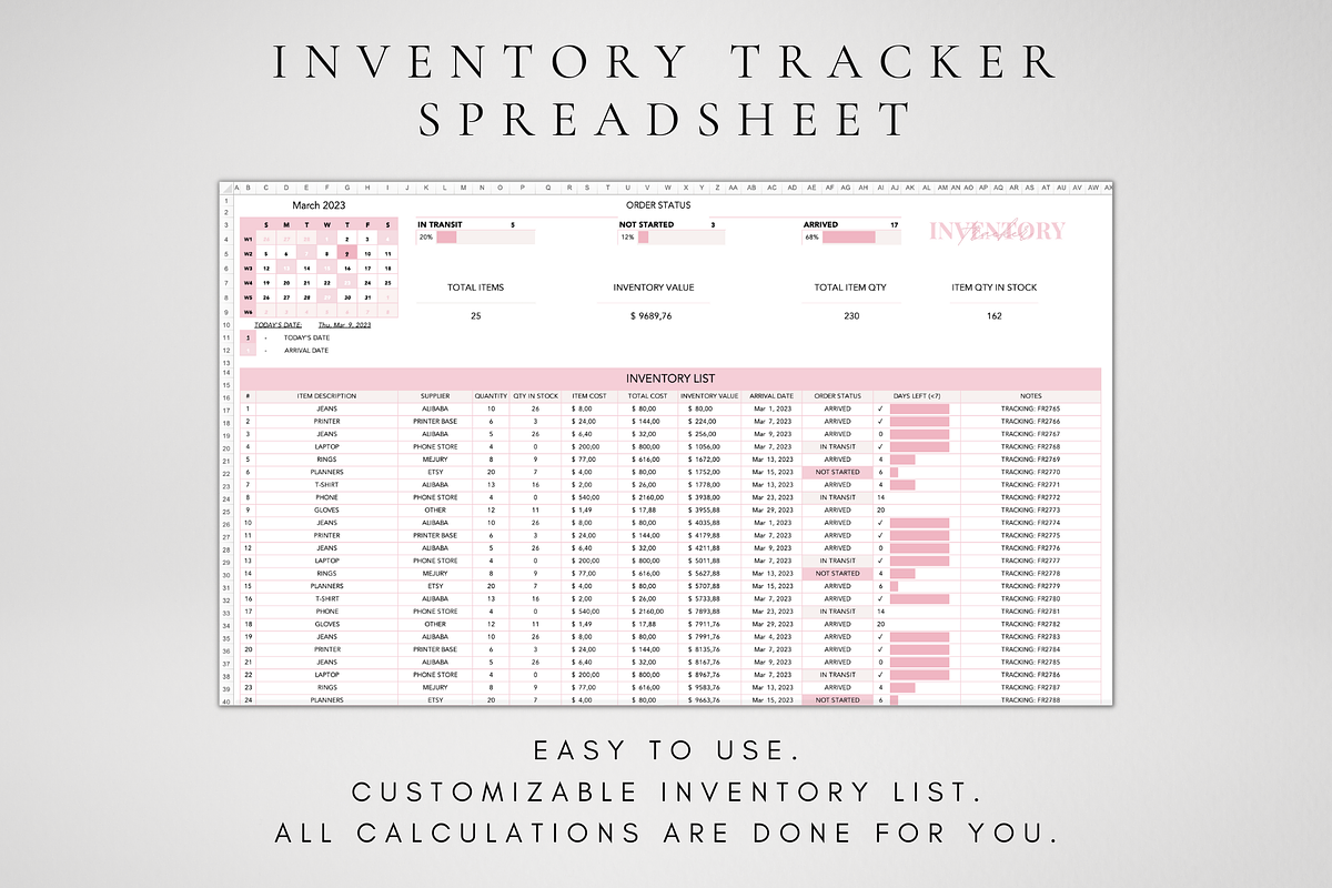 Excel Inventory Tracker Template, a Templates & Theme by BRANDcontent