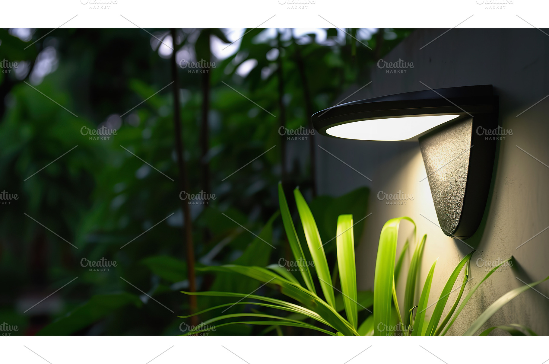 Solar LED Lamp Glowing in Evening, a Nature Photo by Lermont51