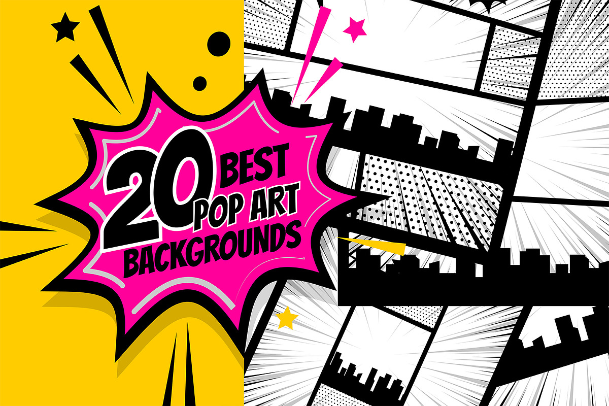20 Black White Comic Book background, a Decorative Illustration by Kapitosh (Photo 1 of 3)