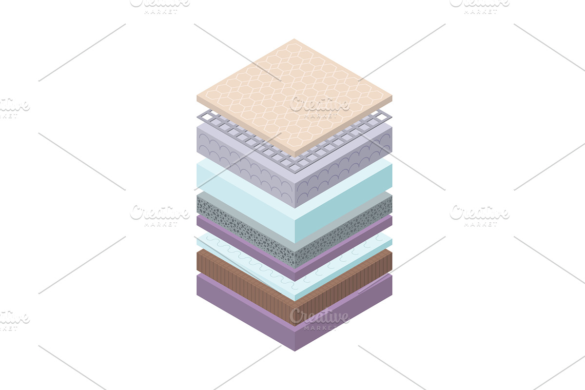 Layered orthopedic mattress icon, an Object Illustration by the8monkey