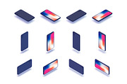 The isometric iPhone X Clay mockups, an iPhone Mockup by 360 Mockups (Thumbnail 7 of 8)