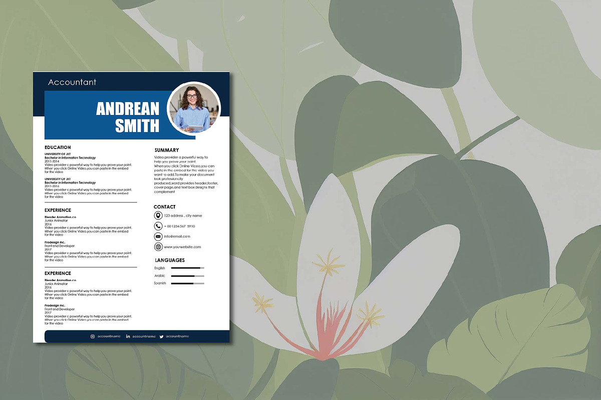 MODERN RESUME TEMPLATE_3, a Resume Template by dulchaer29 (Photo 1 of 3)