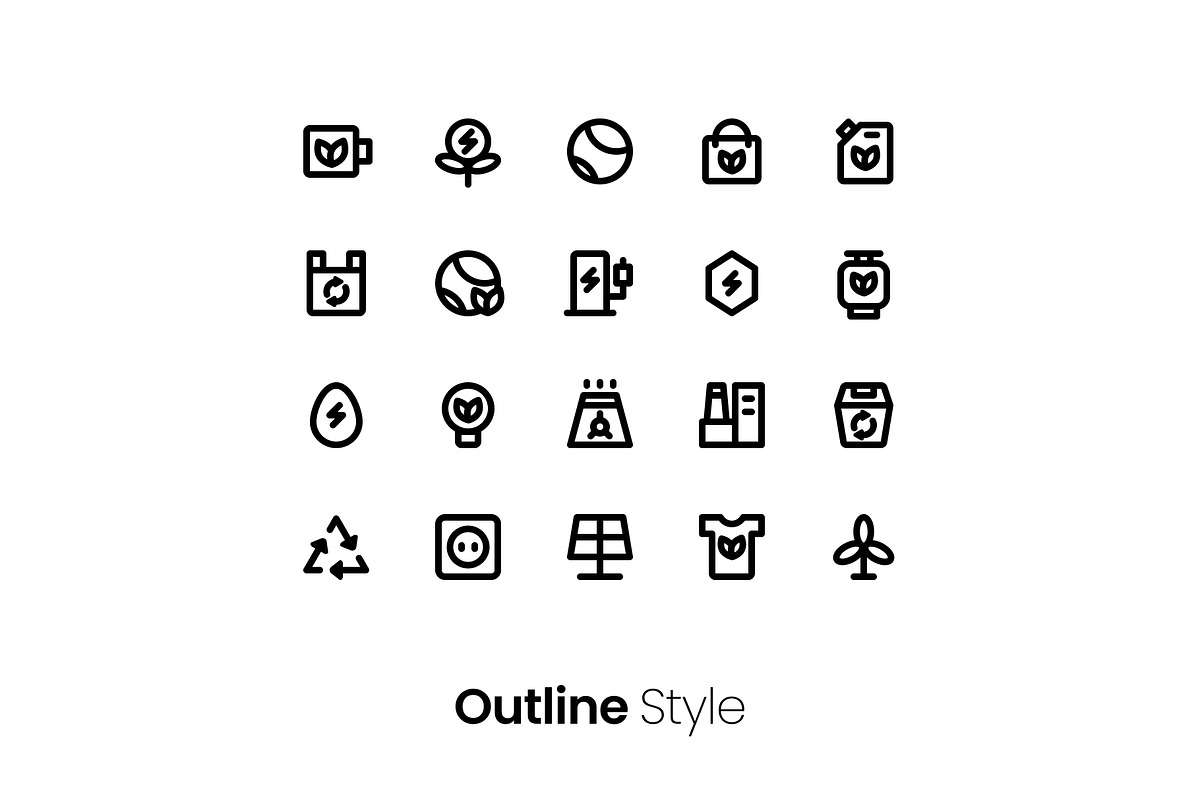 6 Styles Ecology Icon Pack, a Duotone Icon by hafizhhapis (Photo 2 of 7)