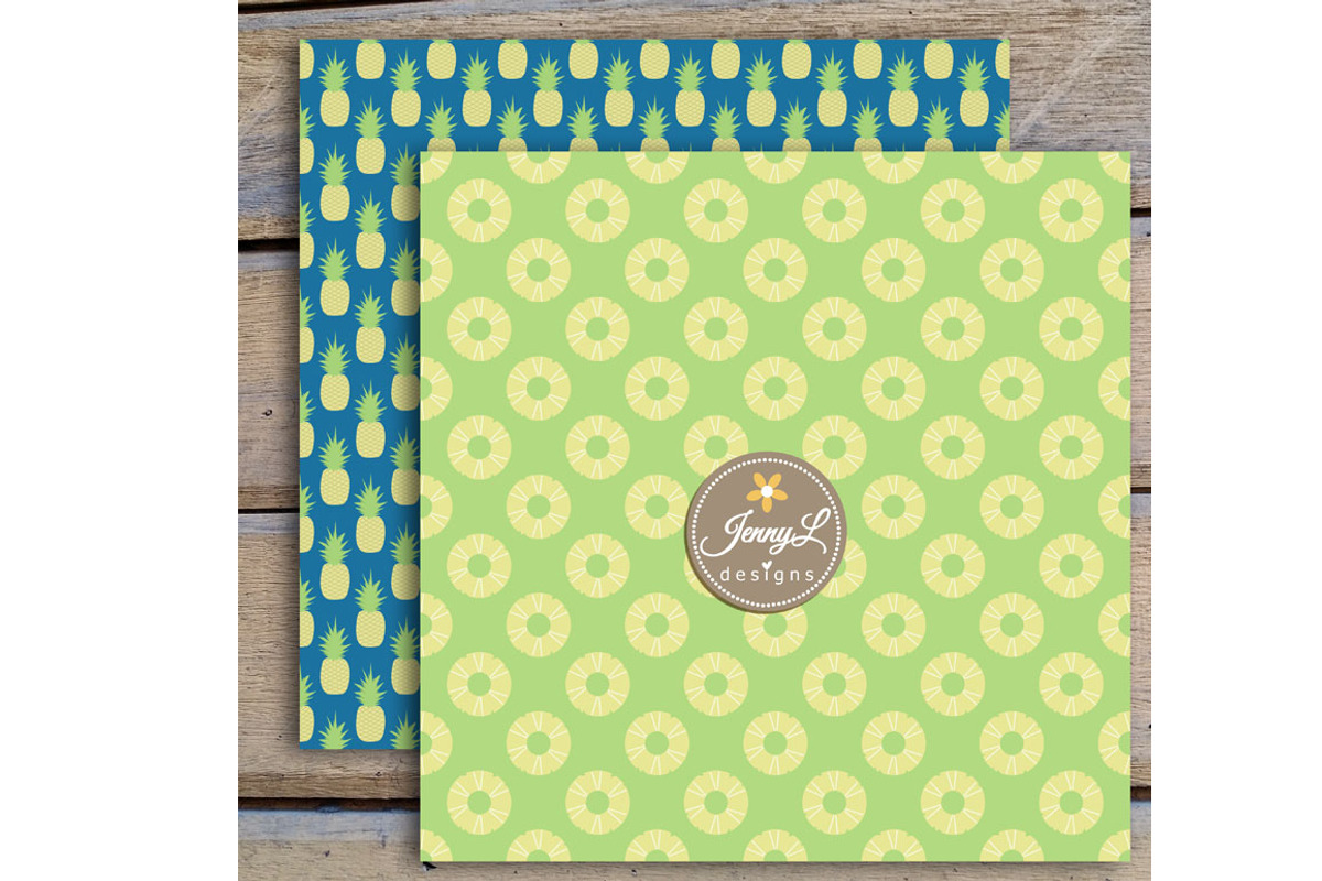 Pineapple Digital Papers, a Pattern Graphic by JennyL Designs (Photo 3 of 4)