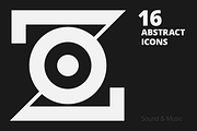 16 Abstract Icons. Sound & Music, a Branding & Logo Template by Youhhou (Thumbnail 2 of 2)