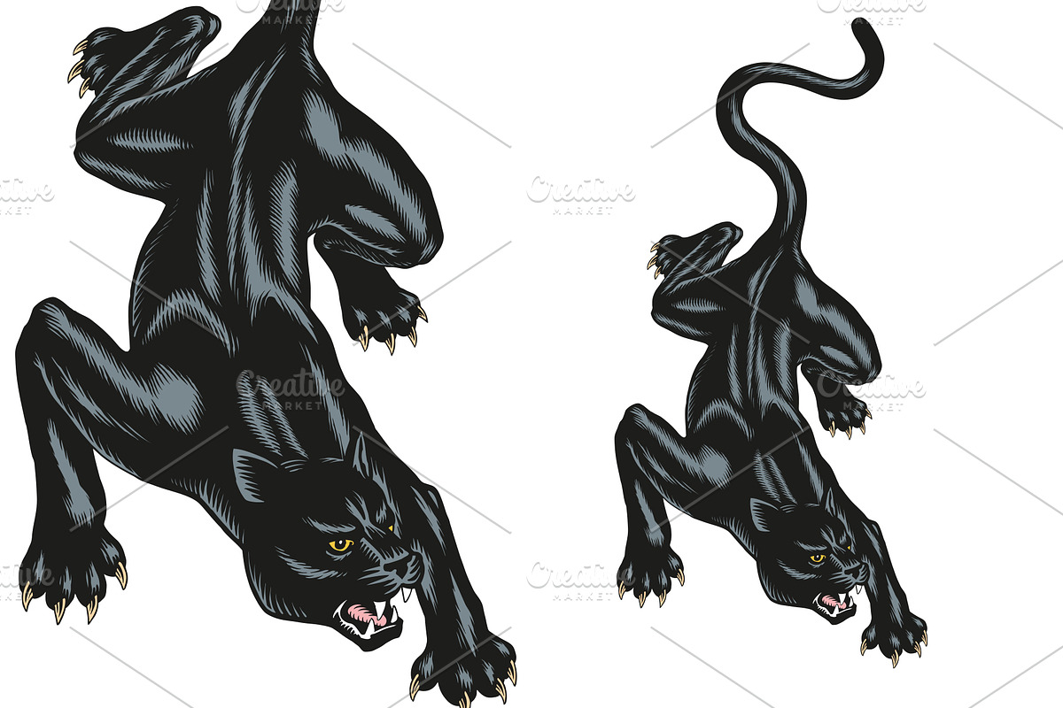Black panther tattoo art design, an Animal Illustration by Ledokolua