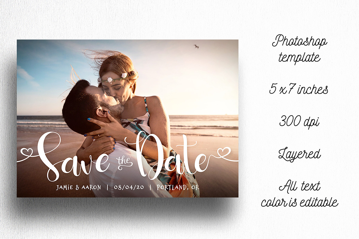 Save The Date Photo Card Template, an Invitation Template by Nifty Template Studio (Photo 3 of 6)