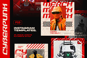 CYBERPUNK Instagram Templates, a Social Media Template by Bornx Design (Thumbnail 1 of 7)
