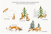 Watercolor cute winter foxes, an Animal Illustration by Garden in frame (Thumbnail 4 of 8)