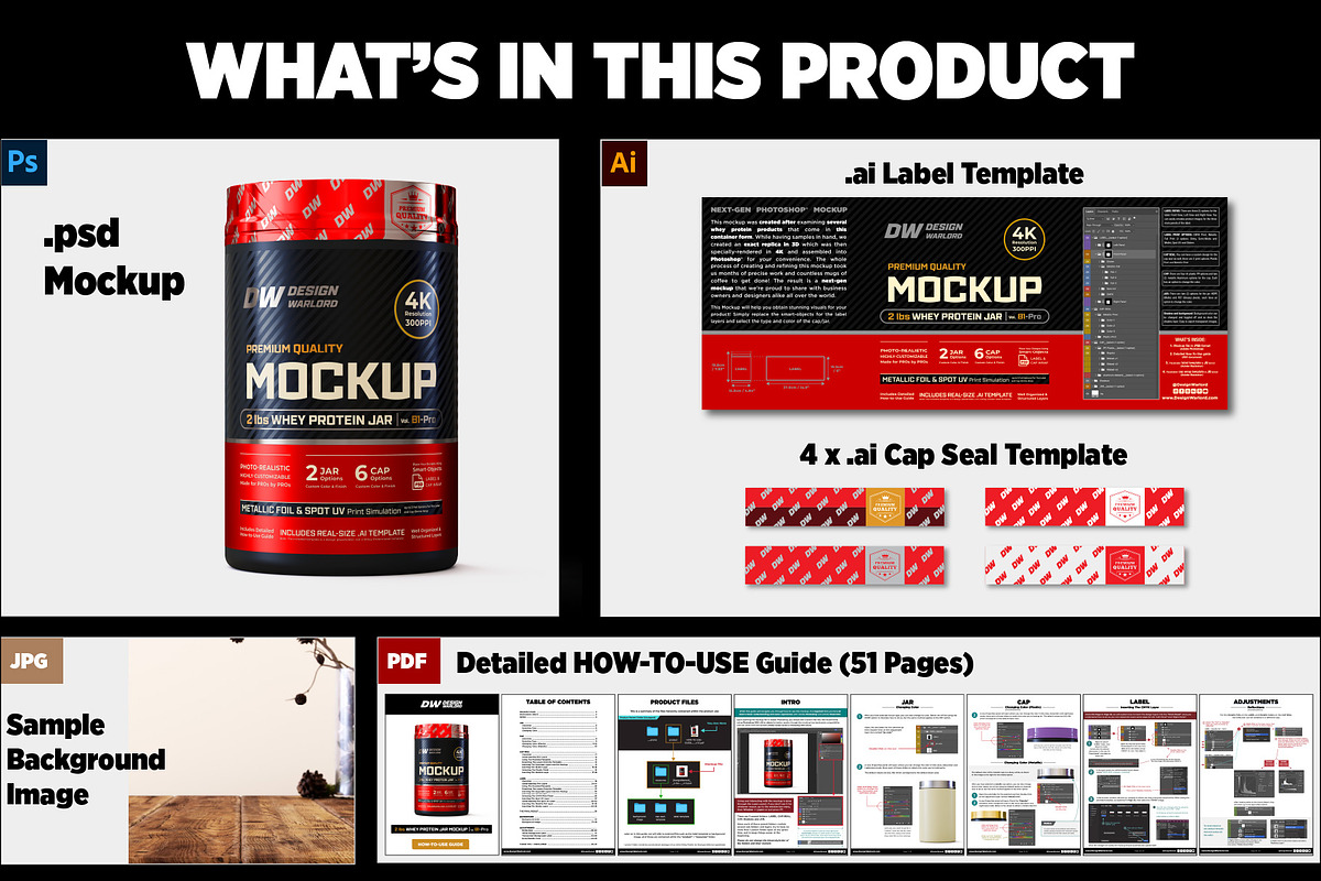 2lb Whey Protein Jar Mockup B1-Pro, a Packaging Mockup by Design Warlord (Photo 14 of 16)