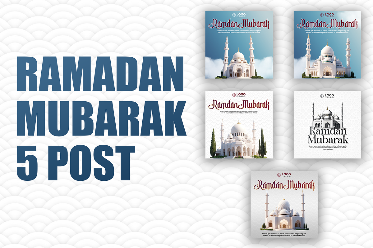 Ramadan Mubarak posts, a Social Media Template by AyyazMomin (Photo 1 of 7)