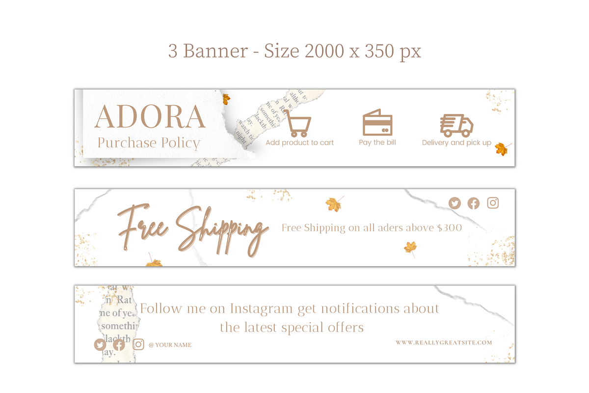 DIY Website Banner Templates Boho, an UI Kit Template by Meoww_Design (Photo 5 of 6)