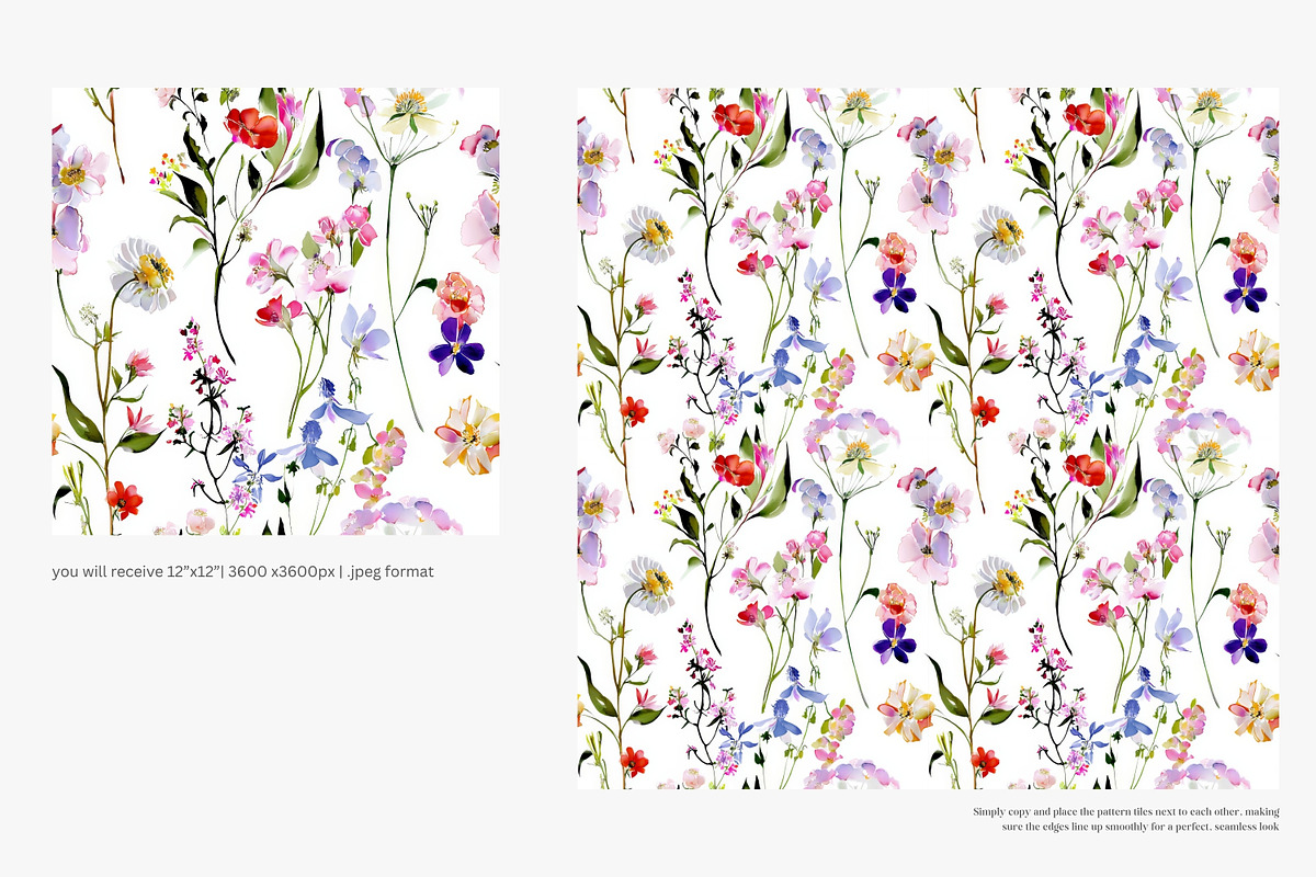 watercolor seamless pattern set, a Pattern Graphic by Patishop Art (Photo 5 of 7)