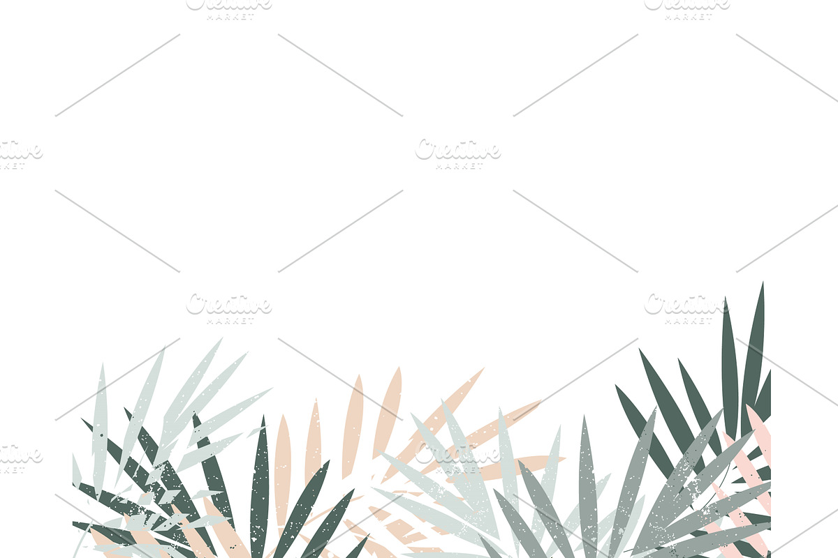 Tropical leaves foliage border, an Object Illustration by Toltemara