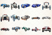 Vintage Old Race Car Clipart, a Seasonal Illustration by Rose Art (Thumbnail 3 of 4)