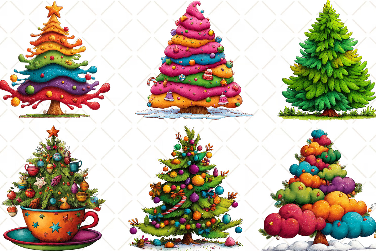 Christmas Tree Clipart, an Illustration by Black Bird Studio (Photo 5 of 6)