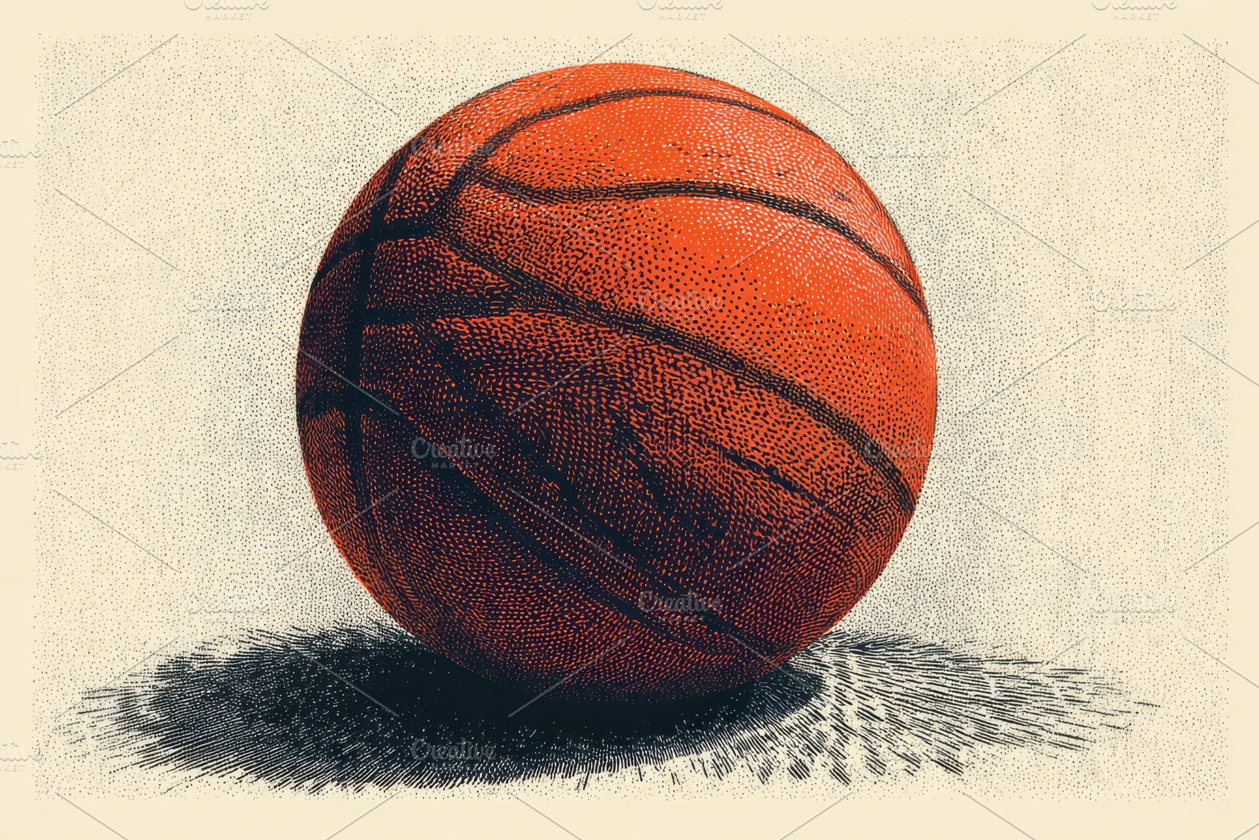 Orange Basketball Classic Sport Grap, a Photo by Pixeness Studio