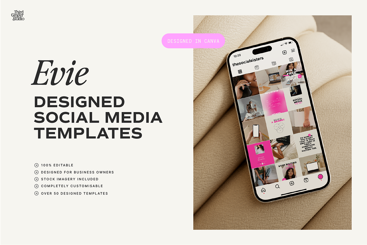 EVIE | Canva Social Media Templates, a Social Media Template by Third Ginger Studio (Photo 3 of 8)
