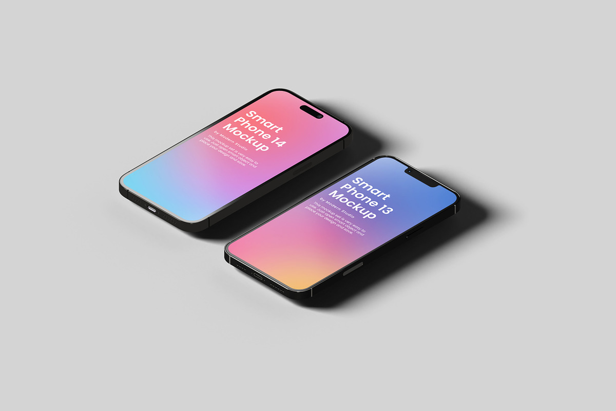 iPhone 13 Pro and 14 Pro Mockup, an iPhone Mockup by Modern Studio (Photo 7 of 14)