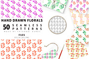 Hand Drawn Floral Pattern Set, a Pattern Graphic by Design Unique (Thumbnail 1 of 11)
