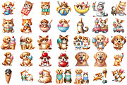Funny Dog and Cat Love Ice Cream Cli, an Illustration by Sublimation Artist (Thumbnail 2 of 6)