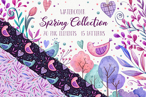 Watercolor Spring Set |85 elements|