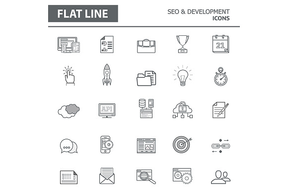 Set Of Modern Simple Line Icons
