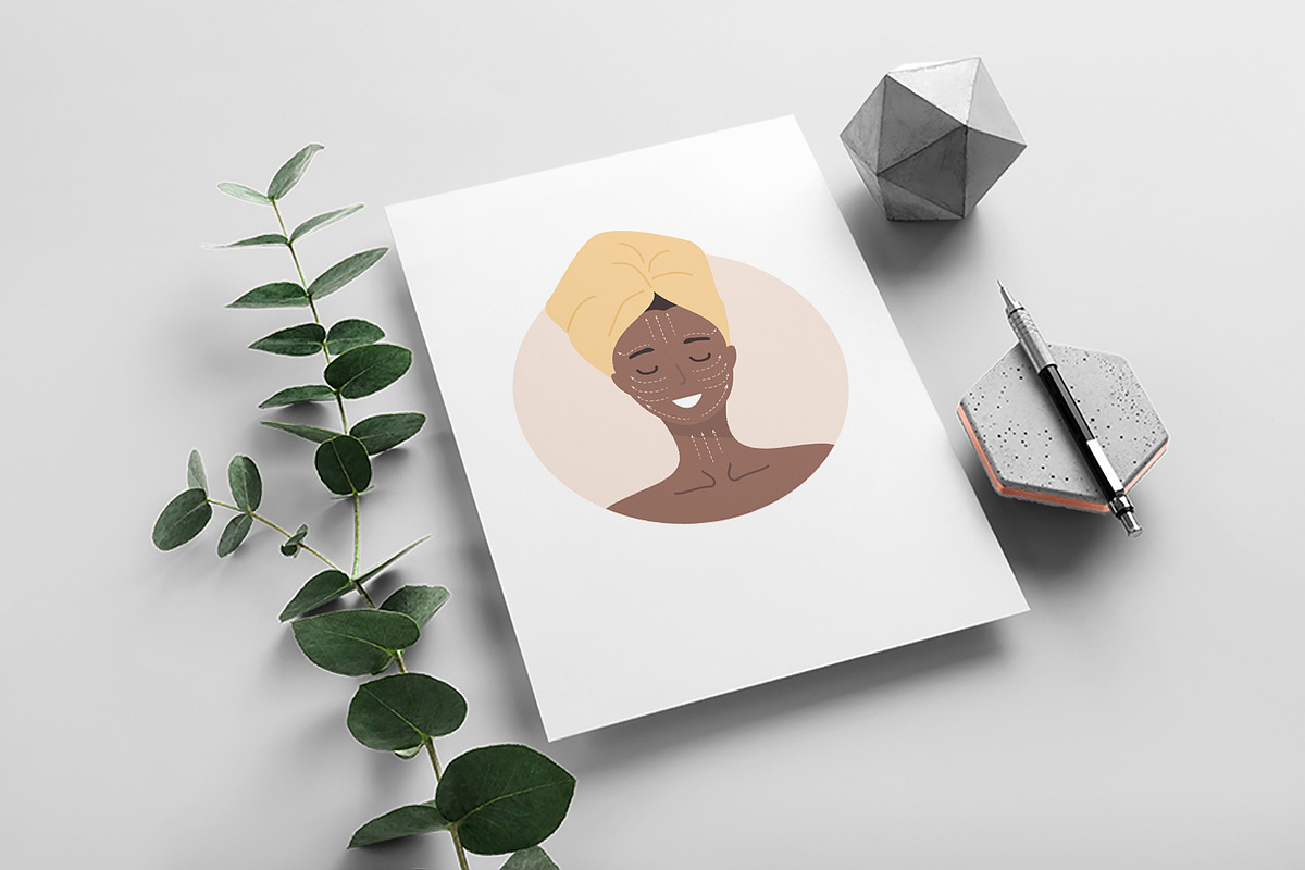 Gua Sha face massage collection, an Illustration by KeronnArt (Photo 8 of 10)