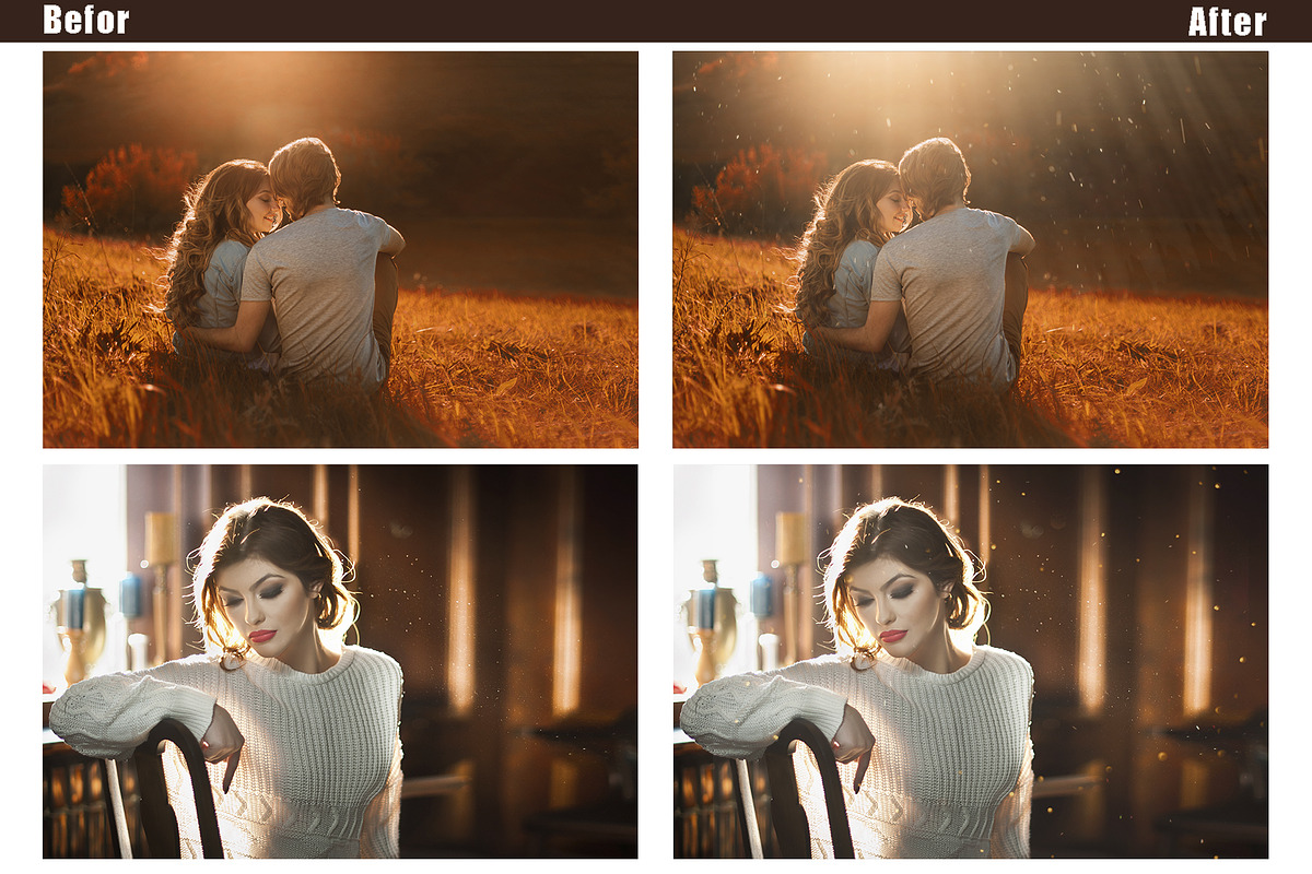 55 Gold floating dust, Photo overlay, a Layer Style Add-On by OverlayBox (Photo 2 of 4)